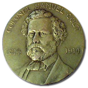 Commemorative Samuel Colt Medallion (1814-1914) in 10k gold.